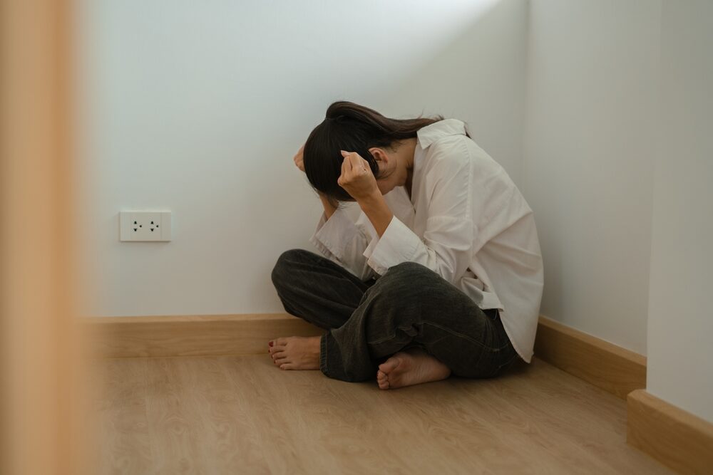 House,Debt,Bankrupt,Stress,Concept,,Depressed,Asian,Woman,Feeling,Tired,